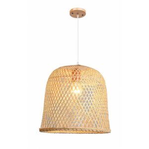 Tanja Suspension Light with Natural Bamboo Woven Lampshade