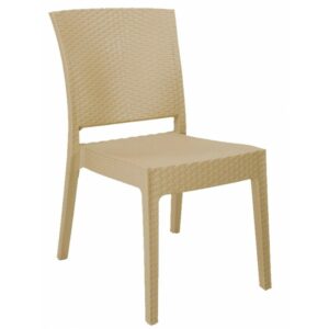 Stackable Polypropylene Sille Chair, Cappuccino Finish