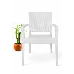 Fauteuil Sille empilable en polypropylène, finition blanche