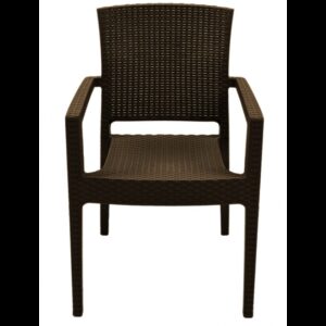 Fauteuil Linje04 empilable en polypropylène, finition chocolat