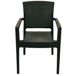 Fauteuil Linje04 empilable en polypropylène, finition anthracite