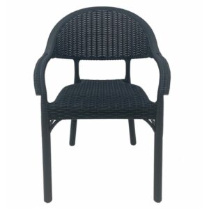 Fauteuil Rumset empilable en polypropylène, finition anthracite