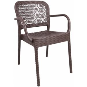Fauteuil Struktur empilable en polypropylène, finition marron