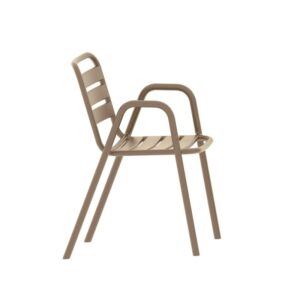 Fauteuil Kernen empilable en polypropylène, finition brun clair