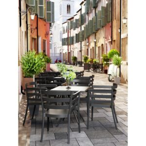 Fauteuil Flader empilable en polypropylène, finition gris clair