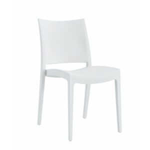 Chaise apilable Formhus de polipropileno con tratamiento anti-UV, acabado blanco