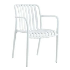 Fauteuil Kon empilable en polypropylène, finition blanche