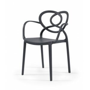 Stackable polypropylene Daek armchair, anthracite finish