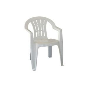 Tommer stackable monobloc armchair, ideal cost-effective solution for outdoor use, white finish