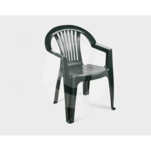Armchair Plank stackable monobloc, economical and sturdy armchair, perfectly suited for outdoor use, green finish