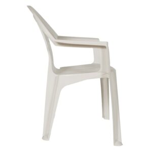 Armchair Plank stackable monobloc, economical and robust armchair, perfectly suited for outdoor use, white finish