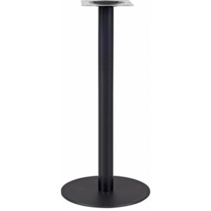 Base de mesa Azurmendi alta en tubo redondo de acero, base Ø 45 cm, espesor 8 mm, altura 110 cm, acabado negro