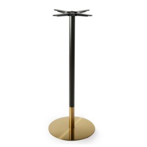 Piètement de table Tantris New haut, base ronde Ø 43 cm, hauteur 110 cm, finition dorée et noire