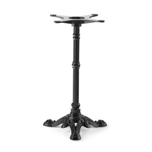 Piètement de table Meadowood New à 3 branches en fonte, hauteur 72 cm, finition noire