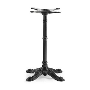 Piètement de table Meadowood New à 4 branches en fonte, hauteur 72 cm, finition noire