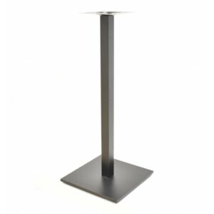Piètement de table Pujolier haut en tube carré, base carrée 45 × 45 cm, hauteur 110 cm, finition noire