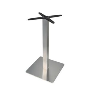 Piètement de table Rubaiyat en acier inoxydable, base carrée 45 × 45 cm, hauteur 73 cm, finition satinée