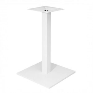 Piètement de table Pujolier BL72 en tube carré, base 45 × 45 cm, hauteur 72 cm, finition blanche