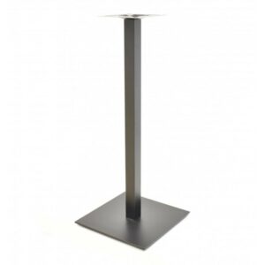 Mirazur high table leg in square tube, steel base 45 × 45 cm thickness 8 mm, height 110 cm, black finish