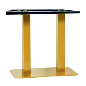 Table base Mirazur RT72DO, rectangular base 70 × 40 cm in stainless steel with a thickness of 8 mm, height 72 cm, golden finish