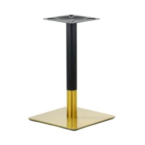 Piètement de table Tantris New 72 CUDO, base carrée 45 × 45 cm, hauteur 72 cm, finition dorée et noire