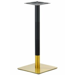 Piètement de table Tantris New 110 CUDO, base carrée 45 × 45 cm, hauteur 110 cm, finition dorée et noire