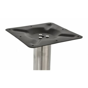 Piètement de table Crespi haut, base ronde Ø 45 cm en acier épaisseur 8 mm, hauteur 110 cm, finition inox