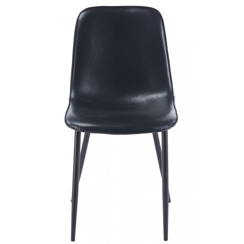 Chaise Axelsen, estructura de metal, tapizado en cuero sintético vintage negro