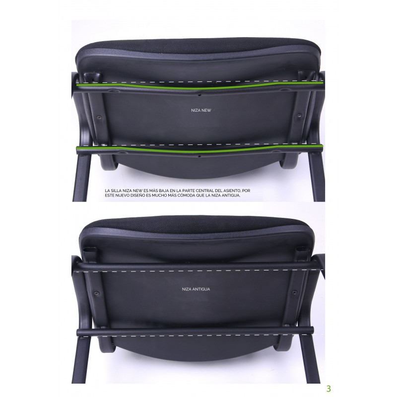 Chaise Fugt New AM, chrome structure, black fabric covering