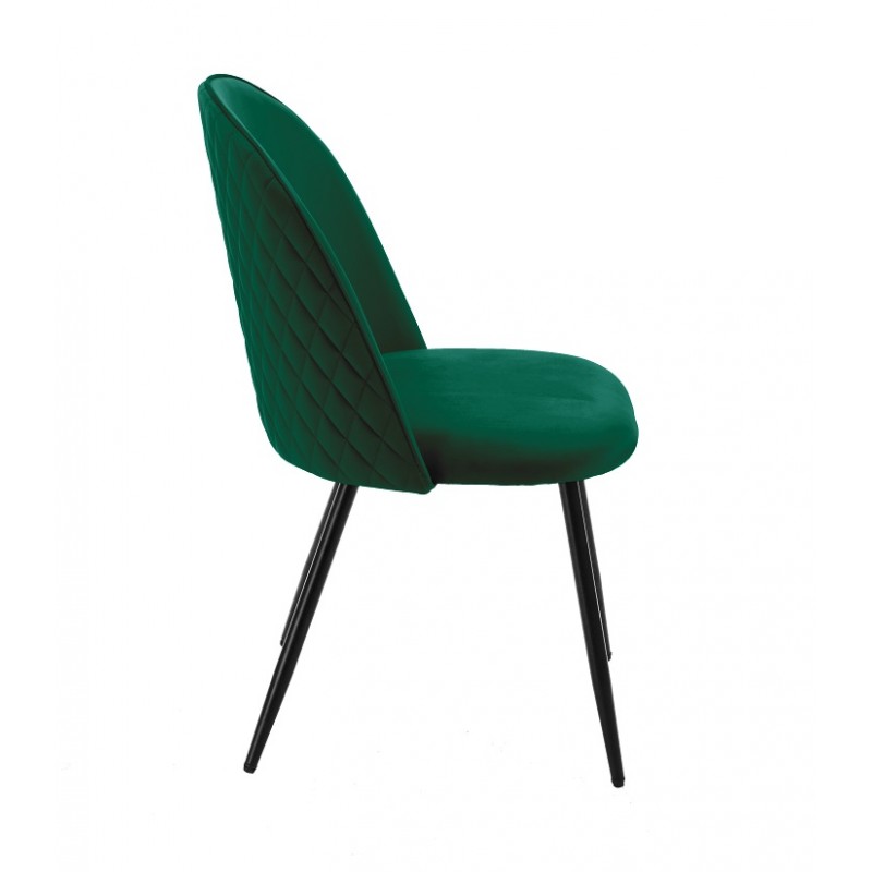 Chaise AlKjaer New, estructura de metal, asiento y respaldo tapizados en terciopelo verde