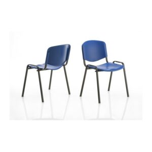 Chaise de visitante Fugt, estructura negra, asiento de concha de plástico