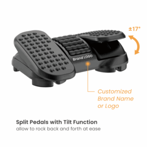 Adjustable Brateck Footrest with Massage, Rollers, and Separate Pedals - FR16-01