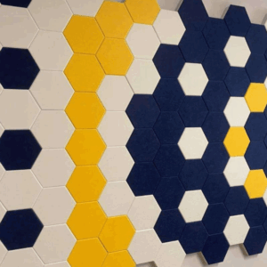 Decorative hexagonal PET wall acoustic panel
