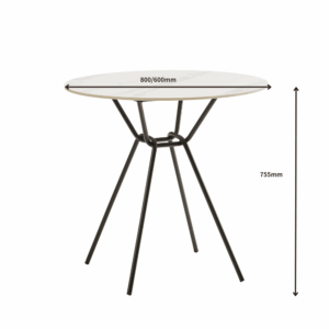 Mesa auxiliar Cologne de piedra sinterizada redonda - diseño minimalista de oficina