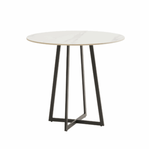 Mesa auxiliar Copenhague de piedra sinterizada redonda - diseño minimalista de oficina