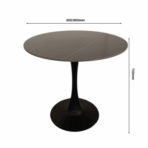 Table d’appoint Oslo en pierre frittée ronde – piétement disque