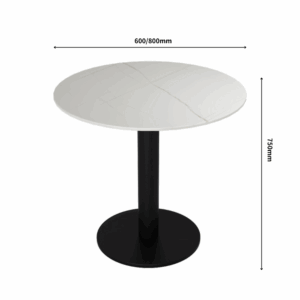 Table d’appoint Helsinki en pierre frittée ronde – piétement disque