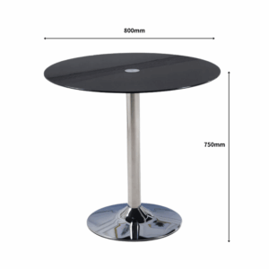 Table d’appoint Leeds ronde en verre trempé – design moderne bureau
