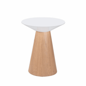 Side table Bordeaux round in wood - minimalist design