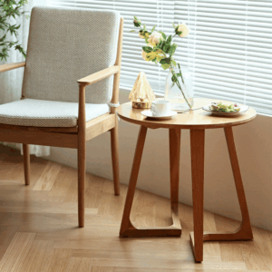 Table d’appoint Rouen ronde en bois – format compact
