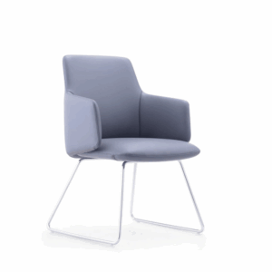 Chaise de réunion de bureau San Francisco en cuir – dossier mi-haut