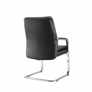 Chaise de réunion de bureau Mississauga en cuir – piétement traîneau, visiteur