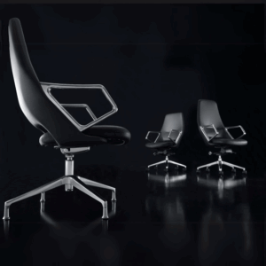 Chaise de réunion de bureau Bogota en cuir – dossier mi-haut, design moderne