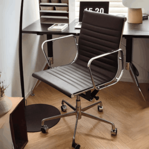 Chaise de réunion de bureau Seoul en cuir à dossier mi-haut