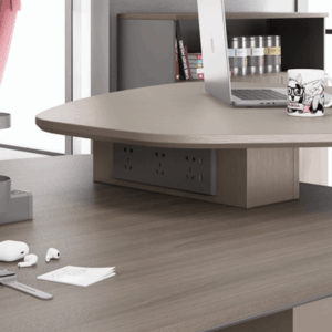 Table de réunion de bureau Incheon en bois à double plateau