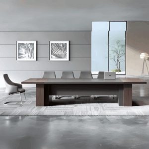 Table de réunion de bureau Singapore en bois avec gestion des câbles