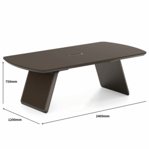 Table de réunion de bureau Accra en bois – design moderne, longueur 2,4 m