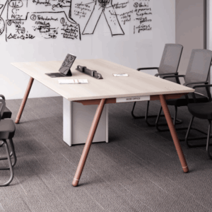 Table de réunion de bureau Sandton-B à structure métal – design épuré