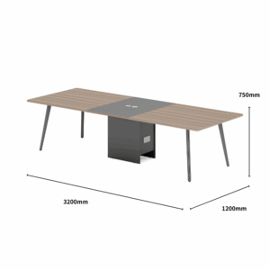 Table de réunion de bureau Sandton-A à structure métal – design épuré