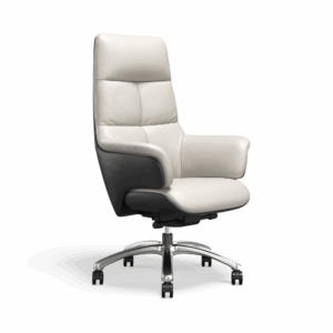 Silla de oficina Oria de cuero - respaldo alto